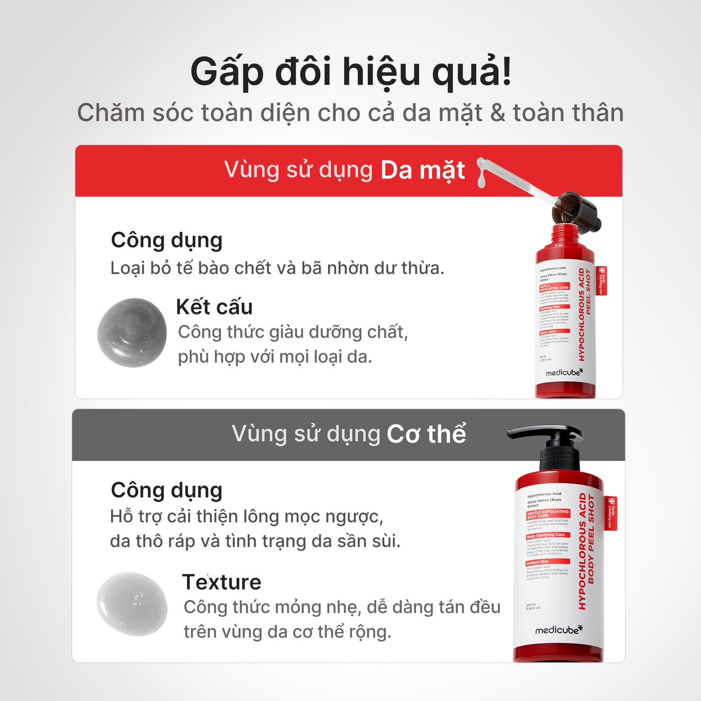 Hypochlorous Acid Rice Body Peel Shot